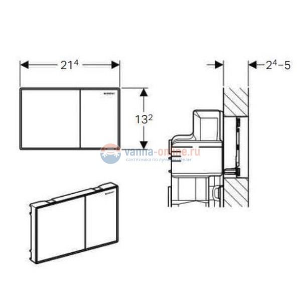 Клавиша Geberit Sigma Type 60 115.640.GH.1, двойной смыв, цинковое литье, хром полированный