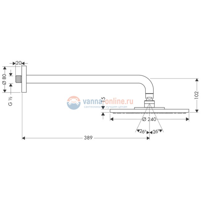 Верхний душ Hansgrohe Raindance S 240 Air 27461000 Верхний душ Hansgrohe Raindance S 240 Air 27461000