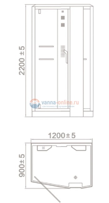 Душевая кабина Orans SR-89105S L/R 120 x 90 см с функцией турецкая баня, белая