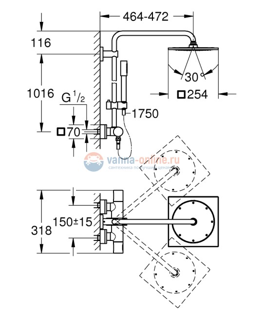 Душевая система Grohe Rainshower F-Series 27469000