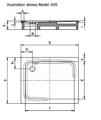 Поддон душевой Kaldewei Superplan мод. 405-2 90 x 110 x h12 cм, 4305.3500.0001 anti-slip