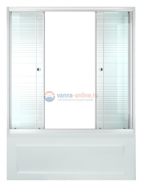 Шторка на ванну Triton Стандарт Полосы 170 x 147.5 см, стекло с узором