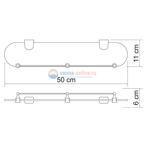 Полка стеклянная WasserKRAFT Berkel K-6844