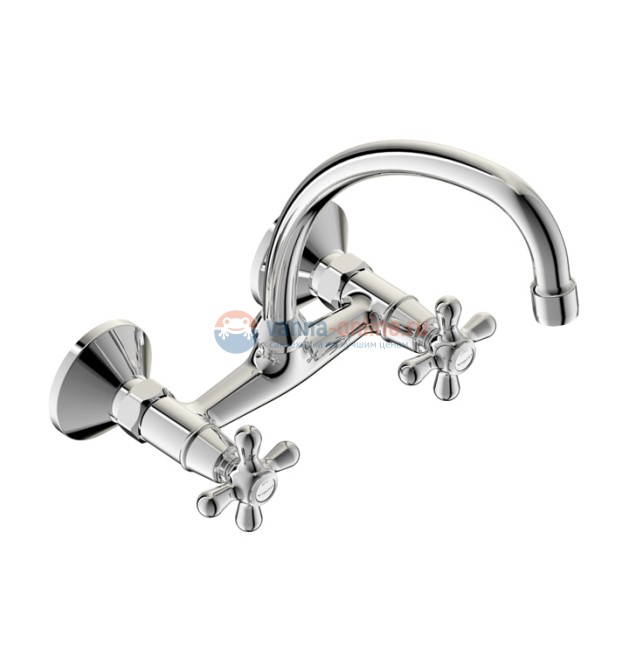 Смеситель Vidima РЕТРО (Retro) BA121AA для раковины, настенный, поворотный излив, хром Смеситель Vidima РЕТРО (Retro) BA121AA для раковины, настенный, поворотный излив, хром