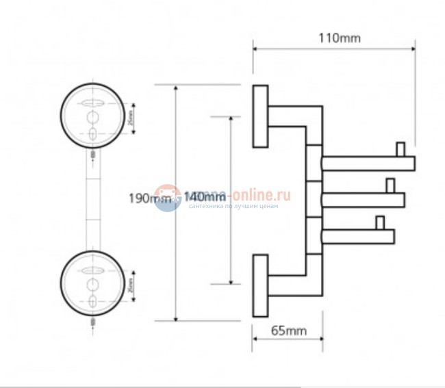 Крючок тройной Bemeta Neo 104206075 5.5 x 11 x 19 см поворотный, хром матовый Крючок тройной Bemeta Neo 104206075 5.5 x 11 x 19 см поворотный, хром матовый