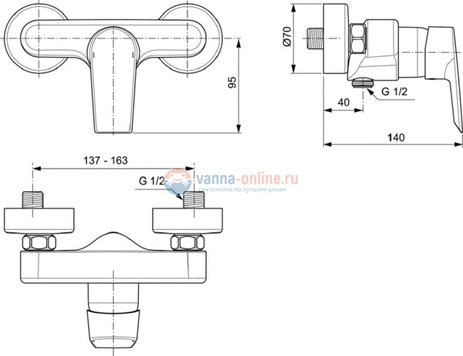 Смеситель для душа Ideal Standard TESI A6581AA