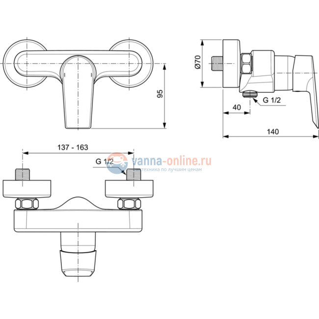 Смеситель для душа Ideal Standard TESI A6581AA