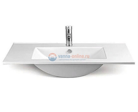 Тумба Comforty Тулуза 90 белый глянец/сосна лоредо с раковиной Comforty 90E