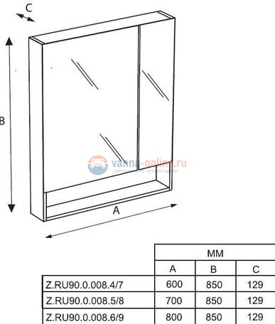 Зеркальный шкаф Roca The Gap 60 ZRU9302885, цвет белый глянец Зеркальный шкаф Roca The Gap 60 ZRU9302885, цвет белый глянец