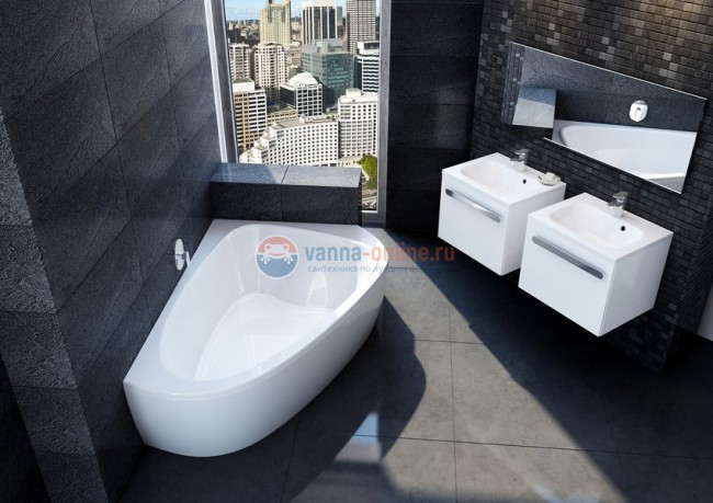 Акриловая ванна Ravak Love Story II, 196 х 113 см, правая, белая, C761000000