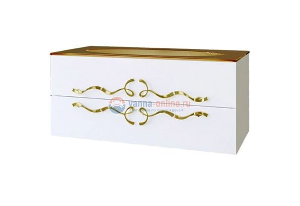 Тумба с раковиной Clarberg Due amanti 120 Due.01.12/W/GL, цвет - белый, ручки - золото