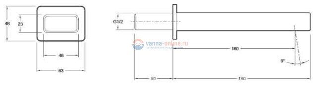 Излив Jacob Delafon Strayt E37344-CP для ванны Излив Jacob Delafon Strayt E37344-CP для ванны