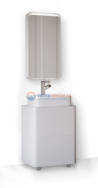 Тумба под раковину Raval Pure 56 Pur.01.56/N/W, напольная, белая