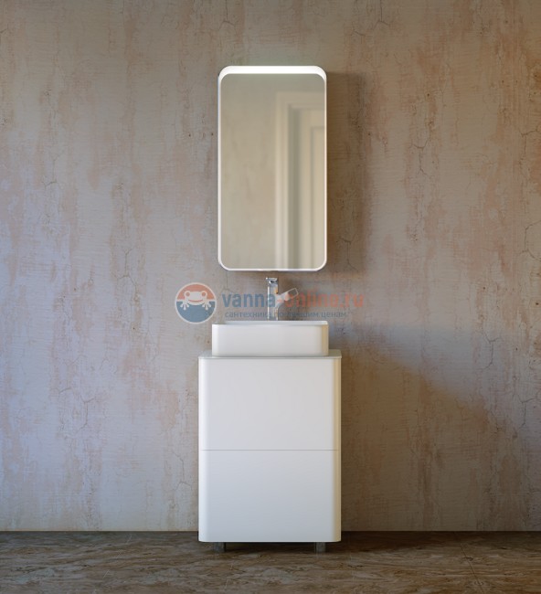 Тумба под раковину Raval Pure 56 Pur.01.56/N/W, напольная, белая