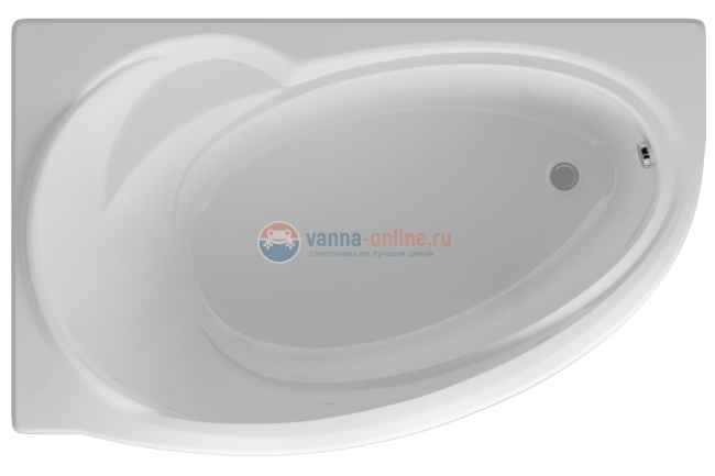 Ванна акриловая Aquatek Бетта 170 x 97 см с фронтальным экраном, белая, левая/правая