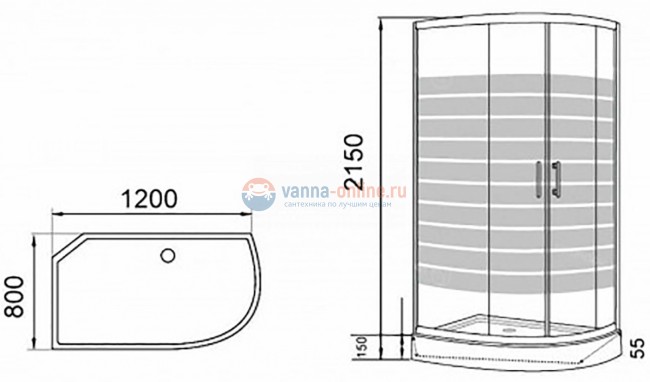 Душевая кабина Parly B121, 120 x 80 см, L/R