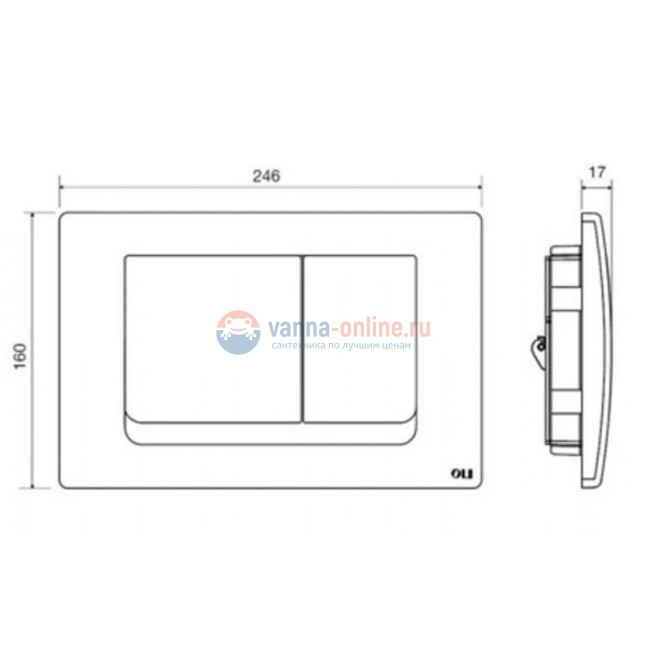 Кнопка смыва OLI Ria 640586, матовый хром