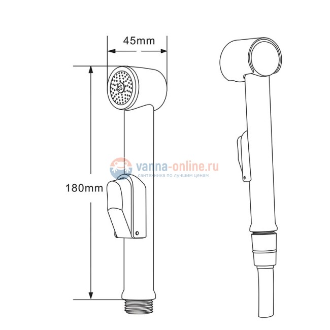 Гигиенический душ Agger AHYG01, хром глянцевый Гигиенический душ Agger AHYG01, хром глянцевый