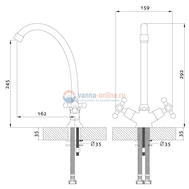 Смеситель Rossinka G02-71 для кухни Смеситель Rossinka G02-71 для кухни