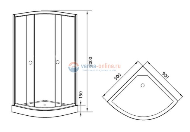 Душевой уголок Orange E01, E01-090TB, 90 х 90 см, стекла прозрачные, профиль черный Душевой уголок Orange E01, E01-090TB, 90 х 90 см, стекла прозрачные, профиль черный