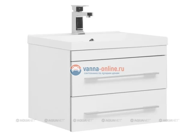 Тумба под раковину Aquanet Верона 58 подвесная 00176667, цвет белый