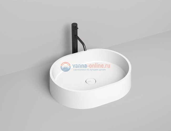 Раковина накладная Salini Gloria 310, 42,5 x 42,5 х 12,5 см, из материала Solix, матовая белая 1102210M