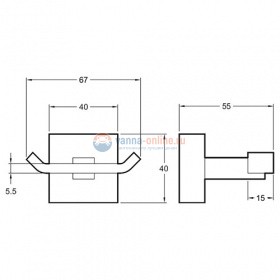 Крючок двойной Jacob Delafon Mecanique хром E77867-CP