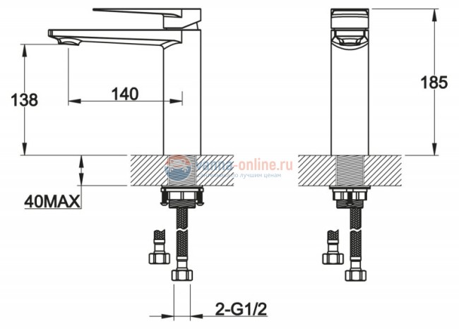 Смеситель для раковины BelBagno Carin CAR-LVMA-CRM