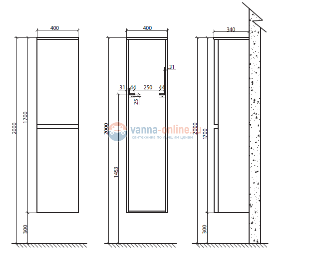 Шкаф подвесной BelBagno ENERGIA-N-1700