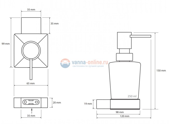 Дозатор жидкого мыла Bemeta Nero 135009040 6.5 x 12 x 15 см настенный, черный Дозатор жидкого мыла Bemeta Nero 135009040 6.5 x 12 x 15 см настенный, черный