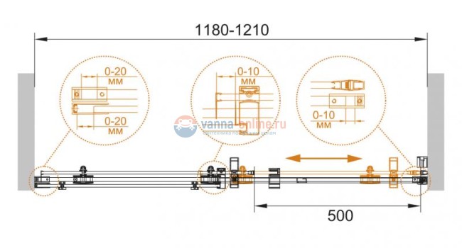 Душевая дверь Cezares Stylus-M STYLUS-O-M-BF-1-120-C-Cr, 120X195 см