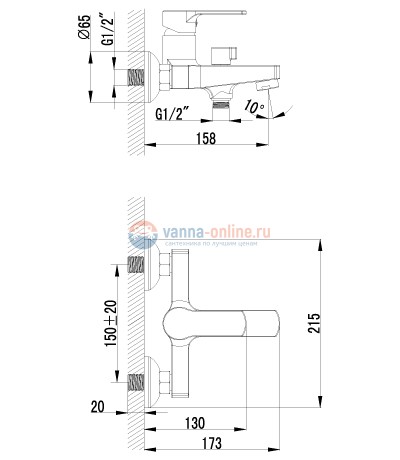Смеситель Lemark plus Grace LM1512C для ванны и душа Смеситель Lemark plus Grace LM1512C для ванны и душа