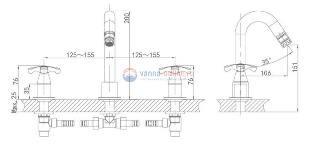 Смеситель D&K Hessen Lorsch DA1414101 для раковины Смеситель D&K Hessen Lorsch DA1414101 для раковины