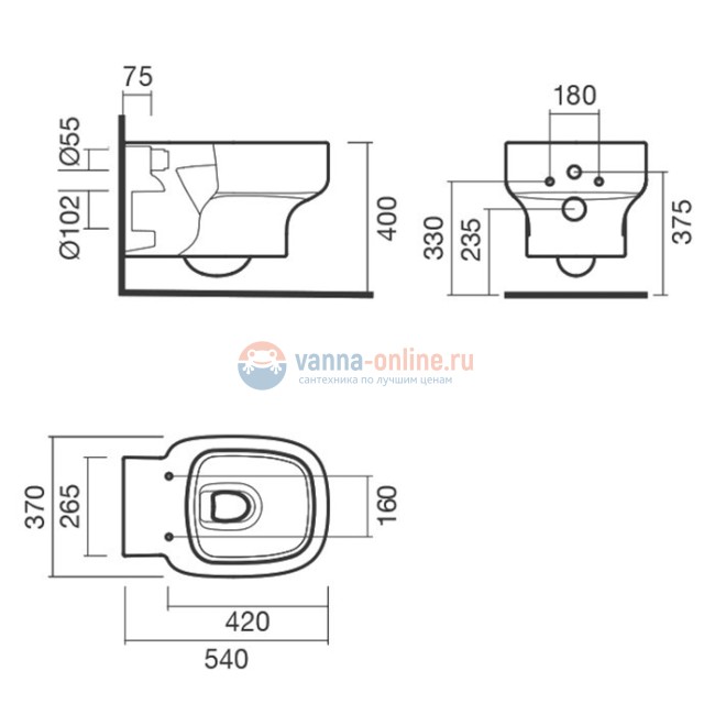 Унитаз подвесной Sanitana BE YOU Унитаз подвесной Sanitana BE YOU