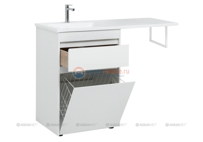 Тумба с раковиной Aquanet Токио 58 00239290 (напольная, 1 ящик), цвет белый