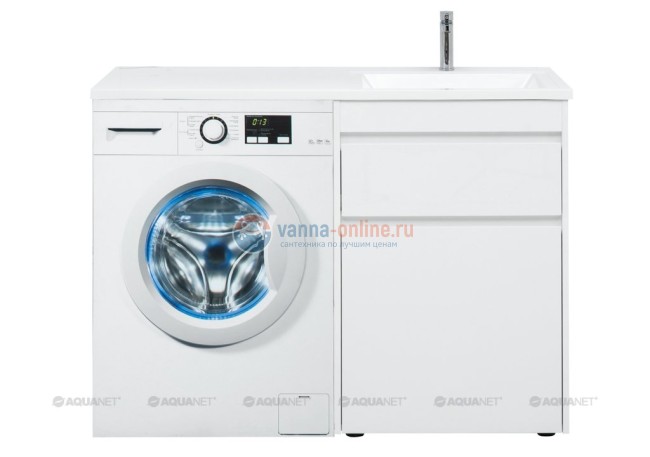 Тумба с раковиной Aquanet Токио 58 00239290 (напольная, 1 ящик), цвет белый