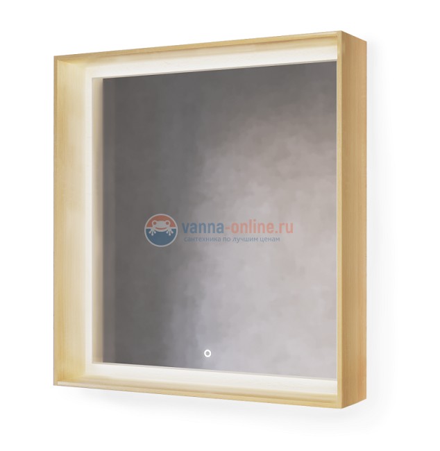 Зеркало Raval Frame Fra.02.75/DS, 75 см, с подсветкой, дуб сонома