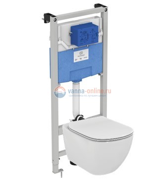 Инсталляция Ideal Standard T386801 с унитазом TESI AquaBlade T007901, сиденье микролифт, комплект