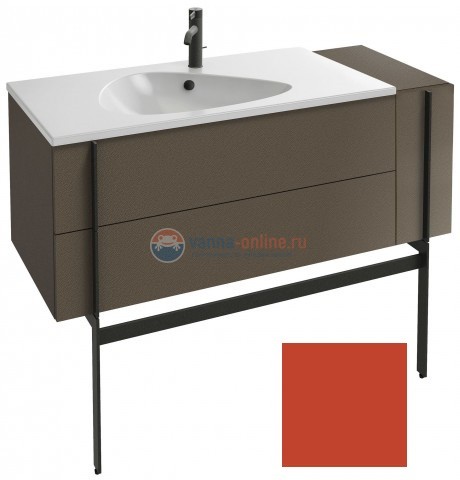 Тумба под раковину Jacob Delafon Nouvelle Vague 120 EB3034-M81, 3 ящика, с выступом, цвет - маковый матовый