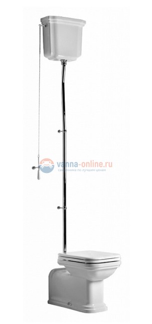 Унитаз Kerasan Waldorf 411601bi с бачком 418001bi с высокой трубой, фурнитура бронза