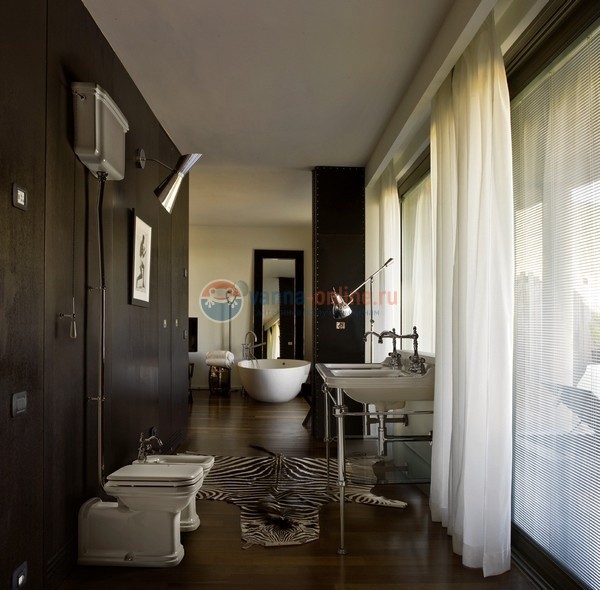 Унитаз Kerasan Waldorf 411601bi с бачком 418001bi с высокой трубой, фурнитура бронза