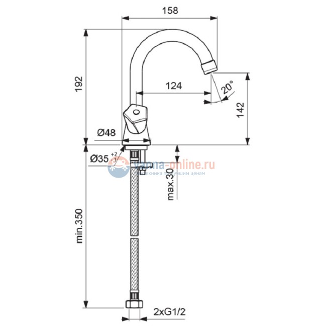 Смеситель для раковины Vidima Life BA358AA, хром Смеситель для раковины Vidima Life BA358AA, хром