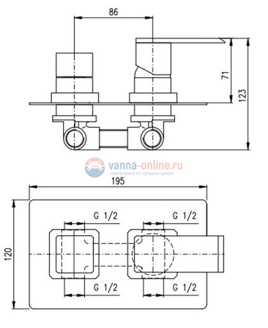 Смеситель скрытого монтажа для ванны и душа Rav-Slezak Loira LR586КZ, хром