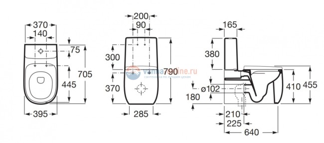 Напольный унитаз Roca Beyond 3420B9000 крышка микролифт, безободковый