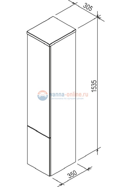 Шкаф-пенал Ravak SB Rosa II, 30 см, цвет белый Шкаф-пенал Ravak SB Rosa II, 30 см, цвет белый