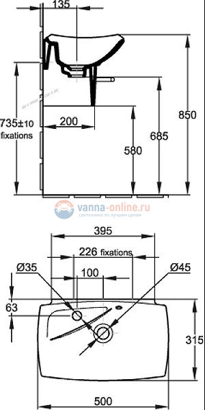 Раковина Jacob Delafon Escale E1025-00, 50 х 30,5 см Раковина Jacob Delafon Escale E1025-00, 50 х 30,5 см