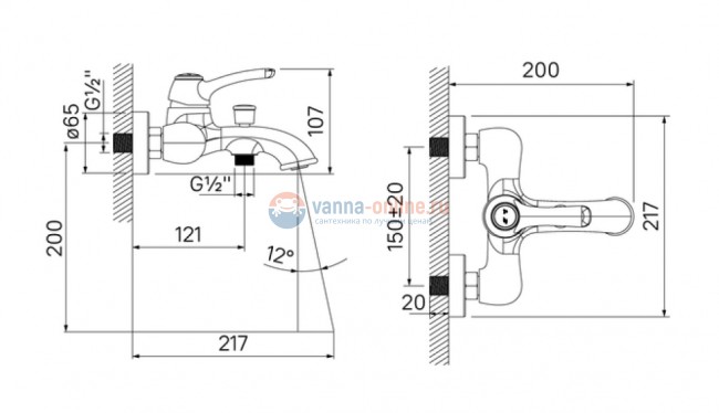 Смеситель Iddis Oldie OLDSB00i02 для ванны, хром Смеситель Iddis Oldie OLDSB00i02 для ванны, хром