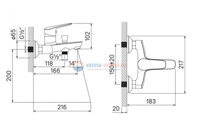 Смеситель Iddis Torr TORSB00i02WA для ванны и душа, хром