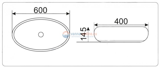 Раковина CeramaLux Серия MNC 170 накладная, под камень Раковина CeramaLux Серия MNC 170 накладная, под камень