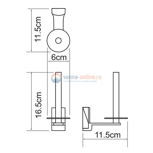 Держатель для туалетной бумаги WasserKRAFT Leine 5097, вертикальный Держатель для туалетной бумаги WasserKRAFT Leine 5097, вертикальный